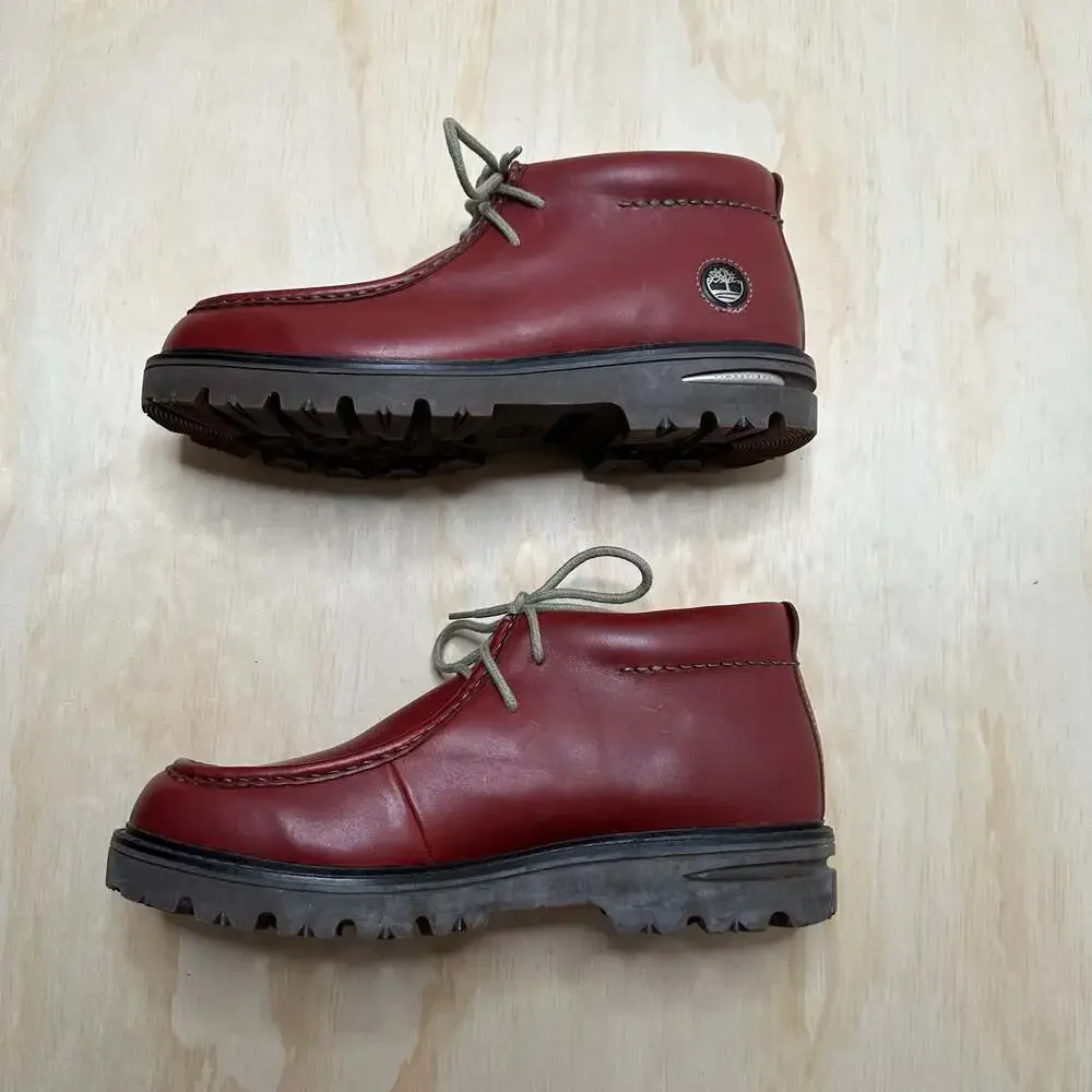 Timberland Baluster Chukka Boots Burgundy Leather Moc Toe size 13